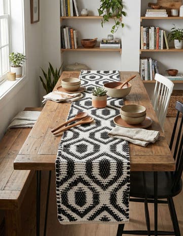 1' 2 x 6' 1 Hand Woven Chindi Jute Table Runner Rug