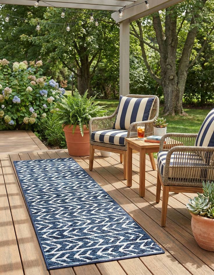 Detail image of 2' 7 x 10'  Washable Sabrina Soto Aston Indoor / Outdoor Runner Rug