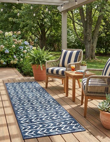 2' 7 x 10' Easy-Clean Sabrina Soto Aston Indoor / Outdoor Runner Rug