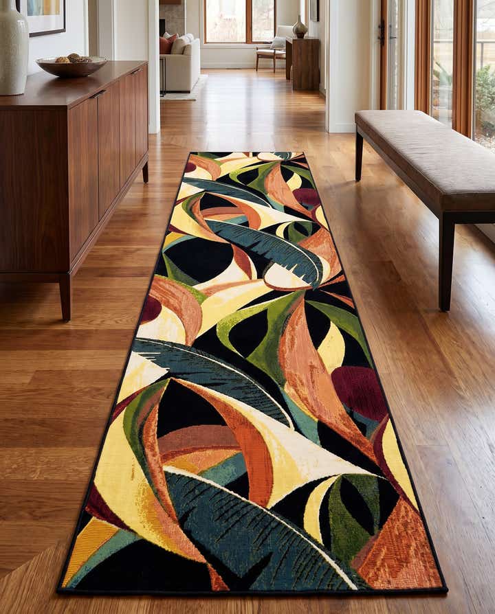 80cm x 335cm Leicht zu reinigen Botanical Innen- / Außenbereich Läufer Teppich