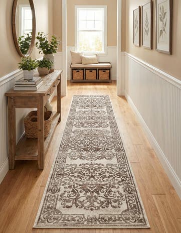 Chocolate Brown Hermitage Runner Rug