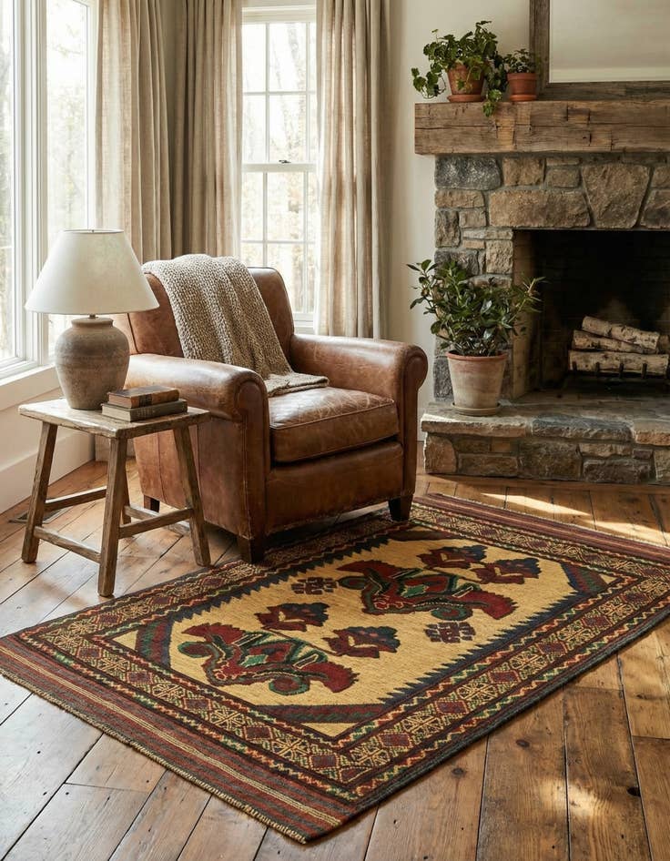 Detail image of 2' 9 x 4' 10  Hand Knotted Sumak Wool Rug