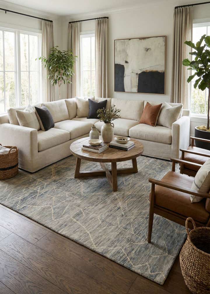 6' 7 x 10' 3 Hand Knotted Darya Wool Rug