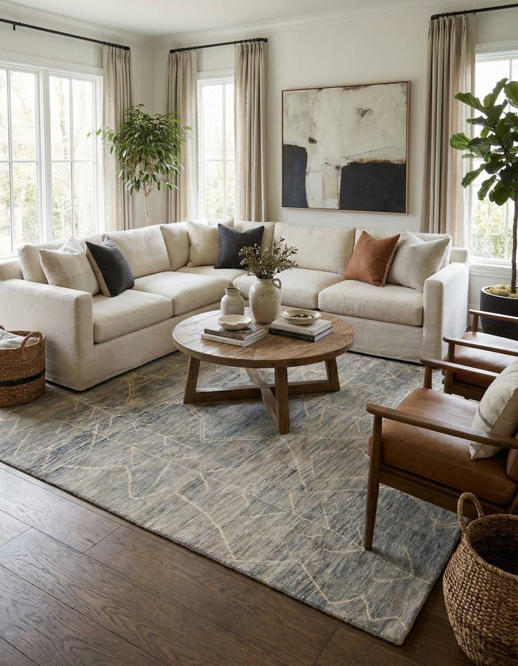 Detail image of 6' 7 x 10' 3 Hand Knotted Darya Wool Rug