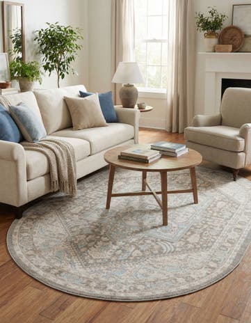 Cloud Gray Whitney Oval Rug