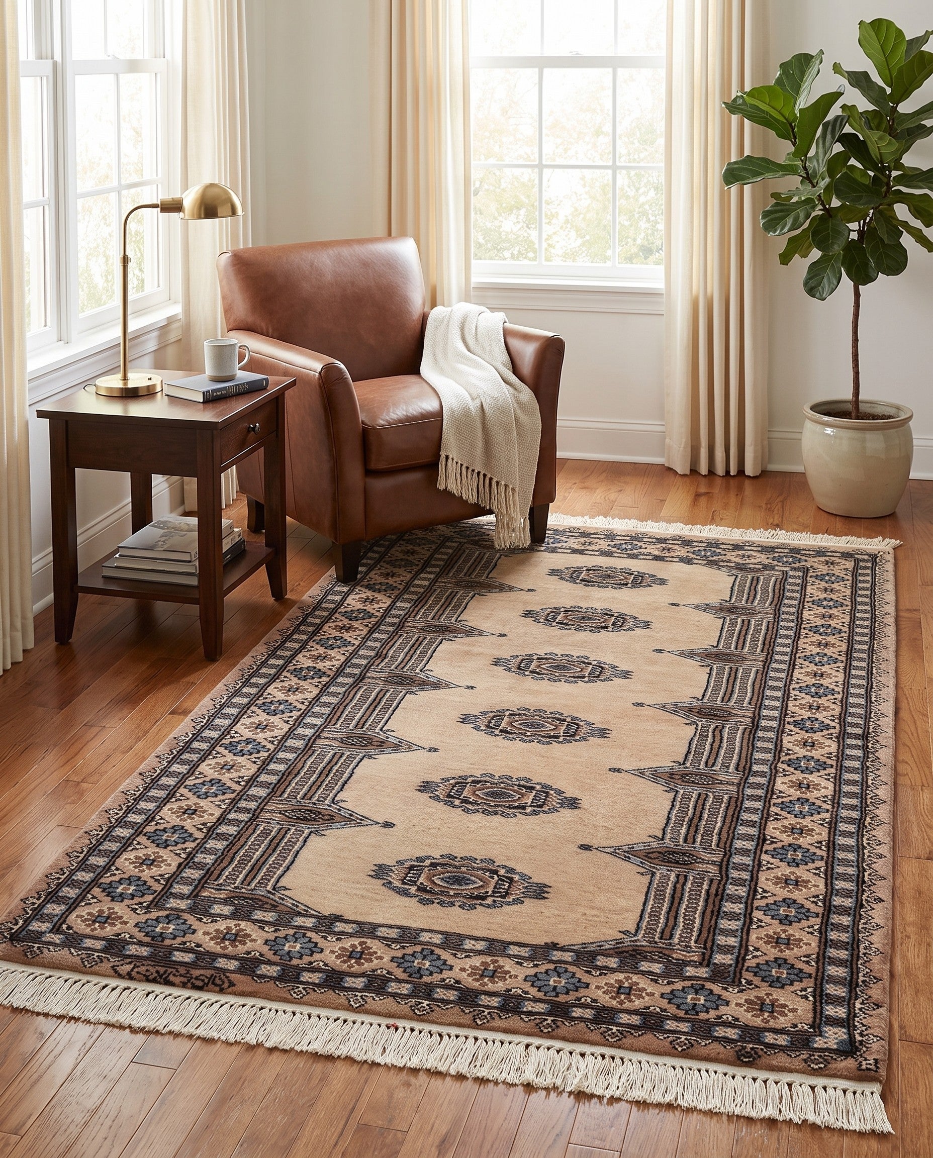 3' 4 x 5' 1 Hand Knotted Bokhara Oriental Rug