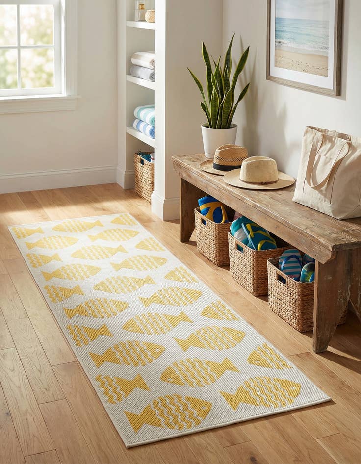 Detail image of  2' x 5' 3  Washable Coastal Indoor / Outdoor Runner Rug