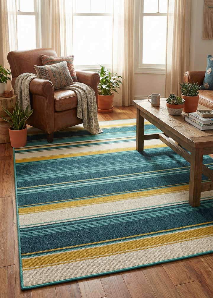 4' x 6' Easy-Clean Border Indoor / Outdoor Rug