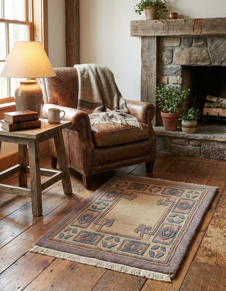 Detail image of 2' 2 x 3' Hand Knotted Tibet Wool Rug