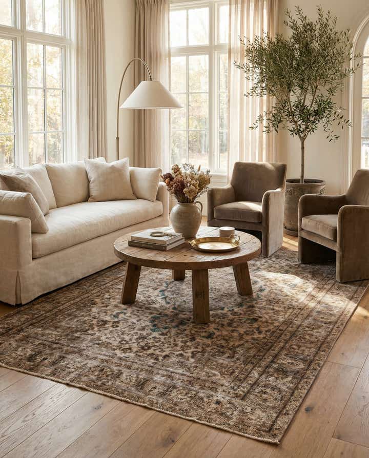 6' x 8' 10 Hand Knotted Ultra Vintage Persian Wool Rug