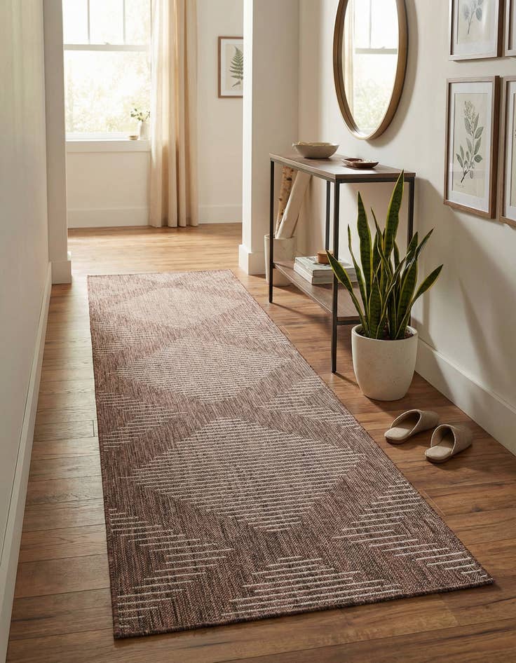 Detail image of 2' x 8' Easy-Clean Modern Indoor / Outdoor Runner Rug