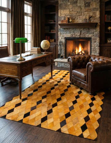 5' 1 x 8' Cowhide Stocks Rug