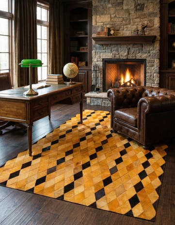 5' 1 x 8' Cowhide Stocks Rug