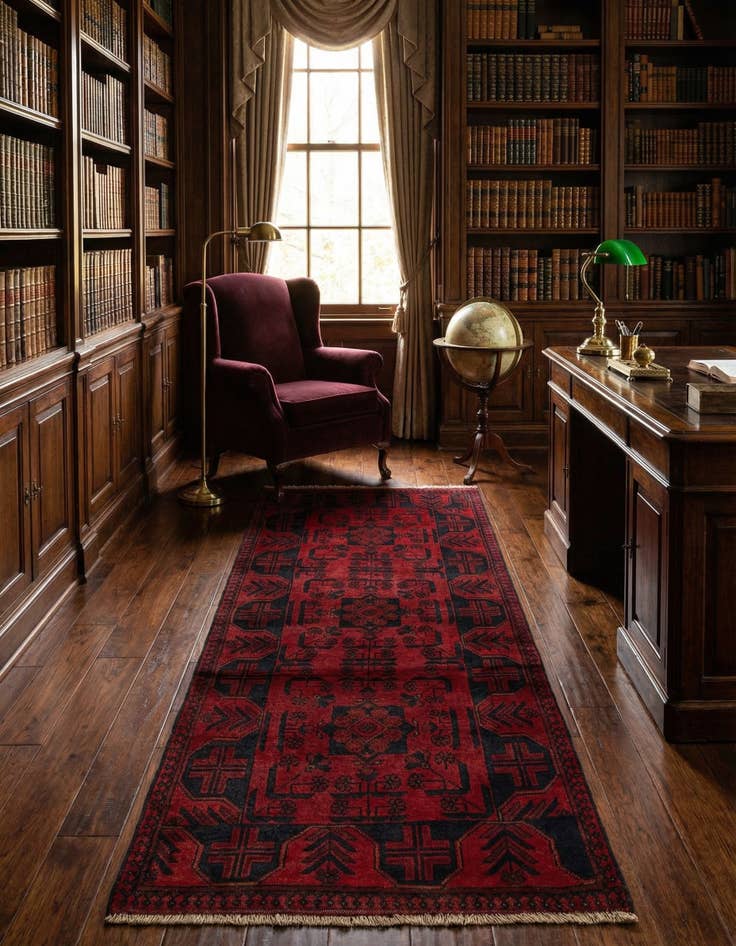 Detail image of  2' 8 x 6' 3  Hand Knotted Khal Mohammadi Wool Runner Rug