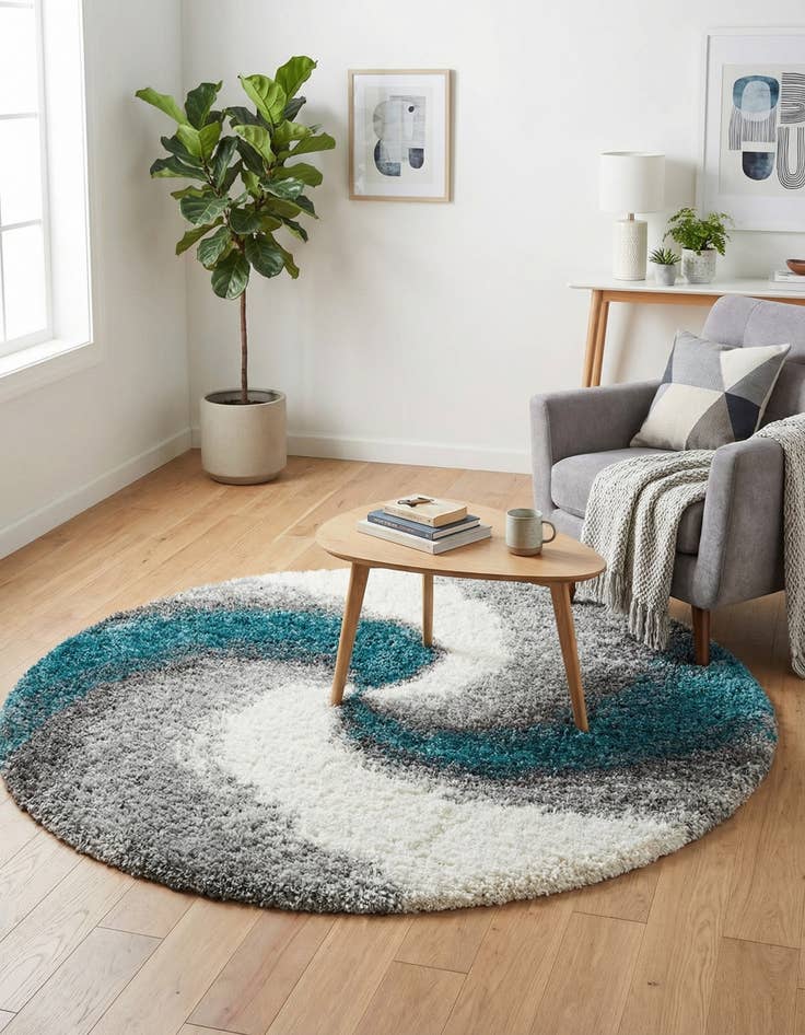 Detail image of  4' x 4' Soft Touch Shag Round Rug