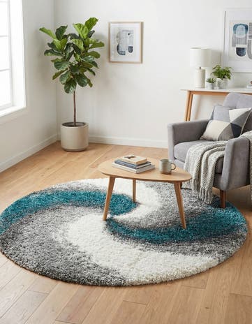 4' x 4' Soft Touch Shag Round Rug