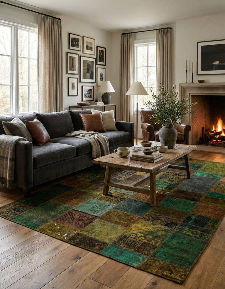 Detail image of  6' 8 x 10'  Hand Knotted Ultra Vintage Persian Wool Rug