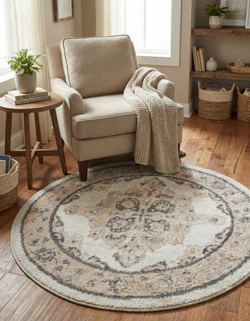 Ivory Parker Round Rug