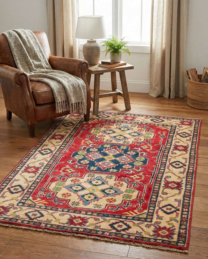 3' 3 x 4' 10 Hand Knotted Kazak Rug