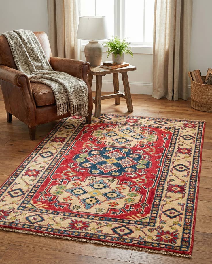 Detail image of 3' 3 x 4' 10 Hand Knotted Kazak Rug