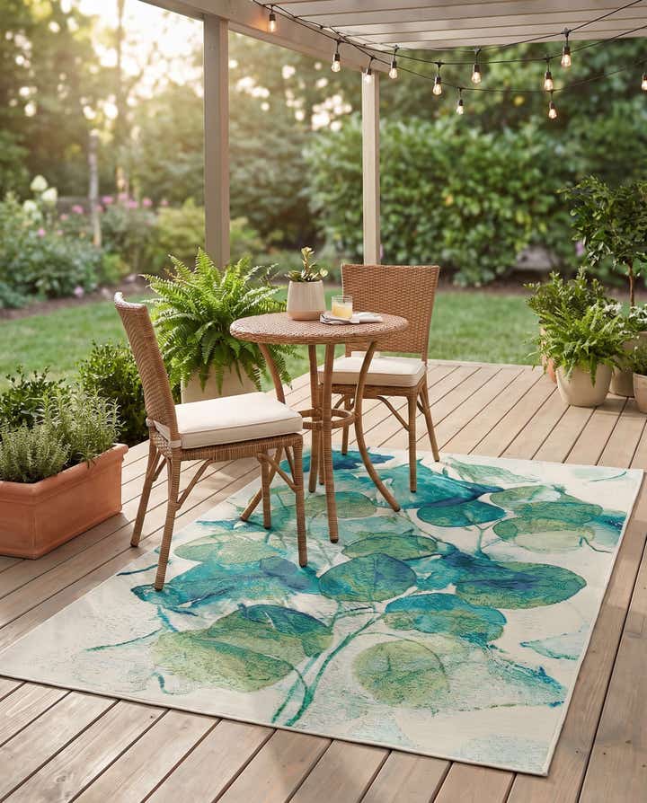 4' x 6' Easy-Clean Botanical Indoor / Outdoor Rug