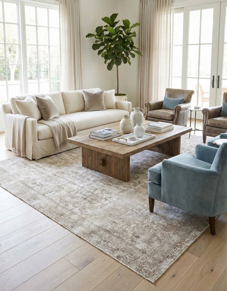 Detail image of 8' x 10' 7  Hand Knotted Ultra Vintage Persian Wool Rug