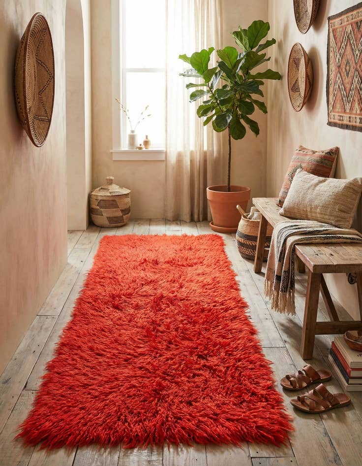 Detail image of  2' 4 x 6' 4  Hand Knotted Moroccan Wool Runner Rug