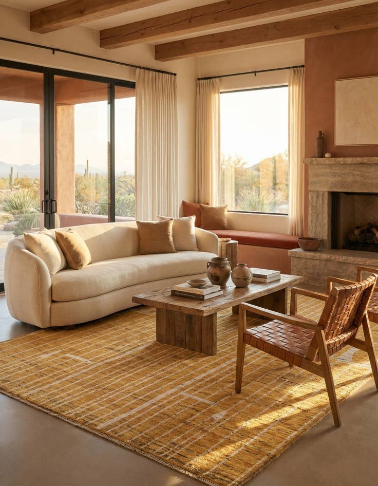 Detail image of 6' 8 x 9' 10 Hand Knotted Darya Wool Rug