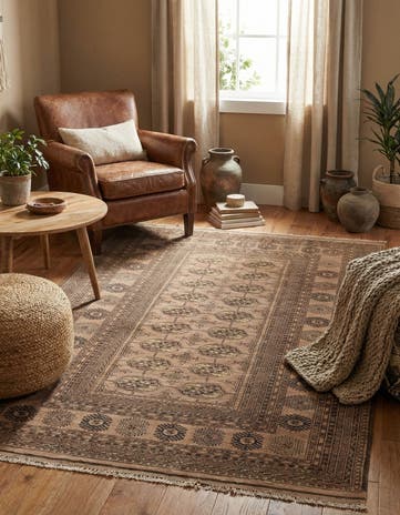 3' 10 x 6' Hand Knotted Afghan Akhche Oriental Wool Rug