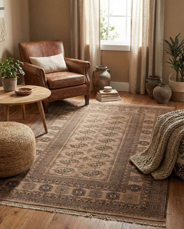 3' 10 x 6' Hand Knotted Afghan Akhche Oriental Wool Rug