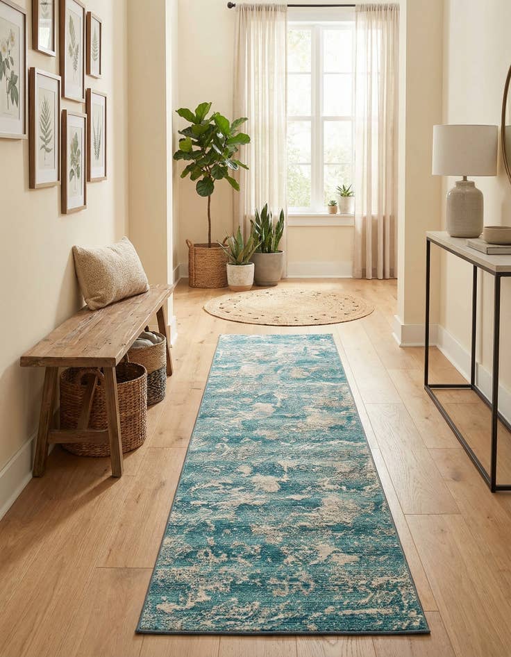 Detail image of 2' 7 x 12' Easy-Clean Modern Indoor / Outdoor Runner Rug