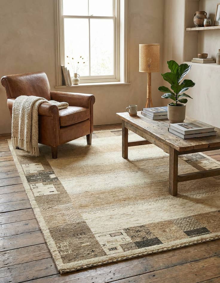 Detail image of  3' 10 x 6'  Hand Knotted Kashkuli Gabbeh Wool Rug