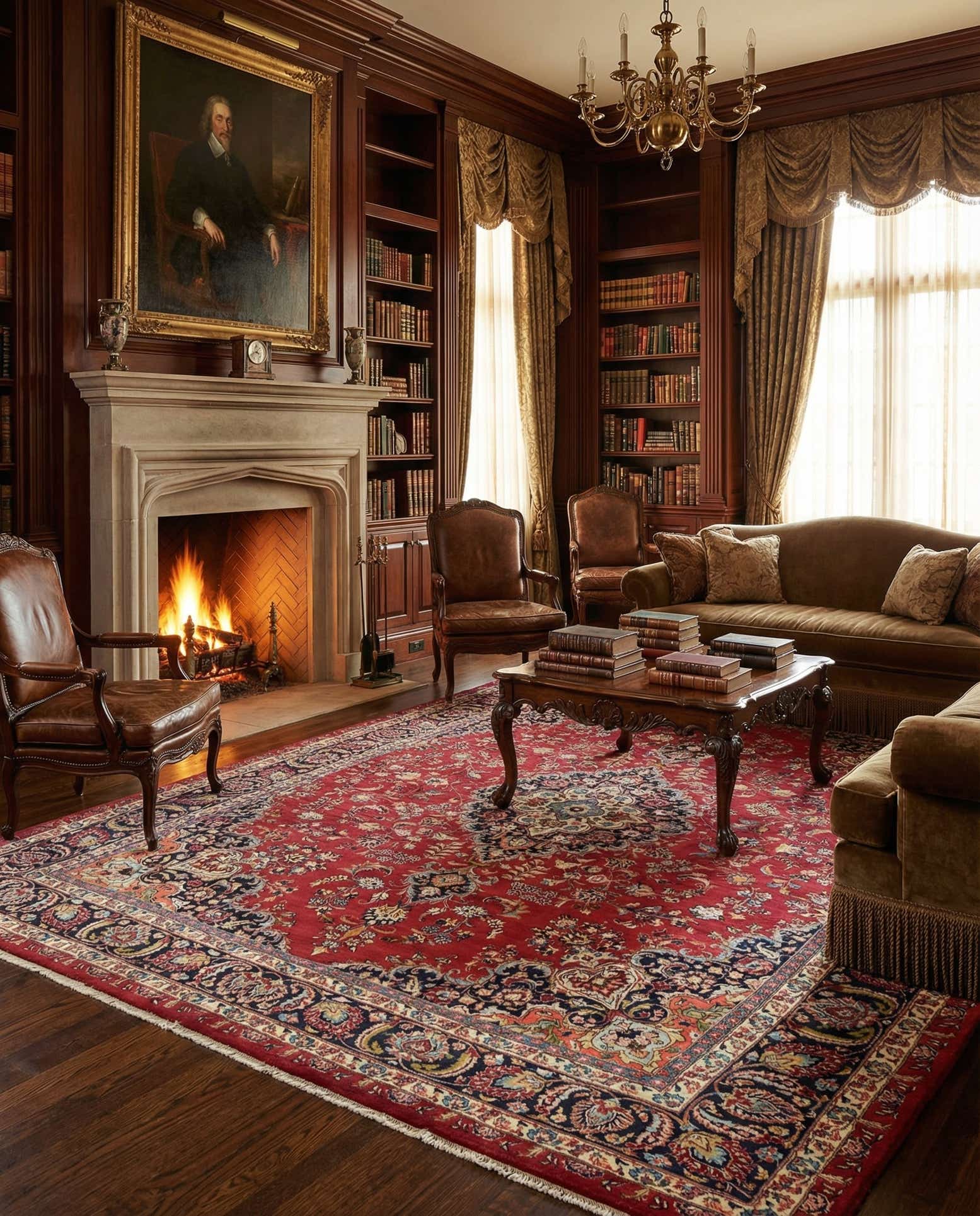 9' 8 x 13' Hand Knotted Mashad Persian Wool Rug