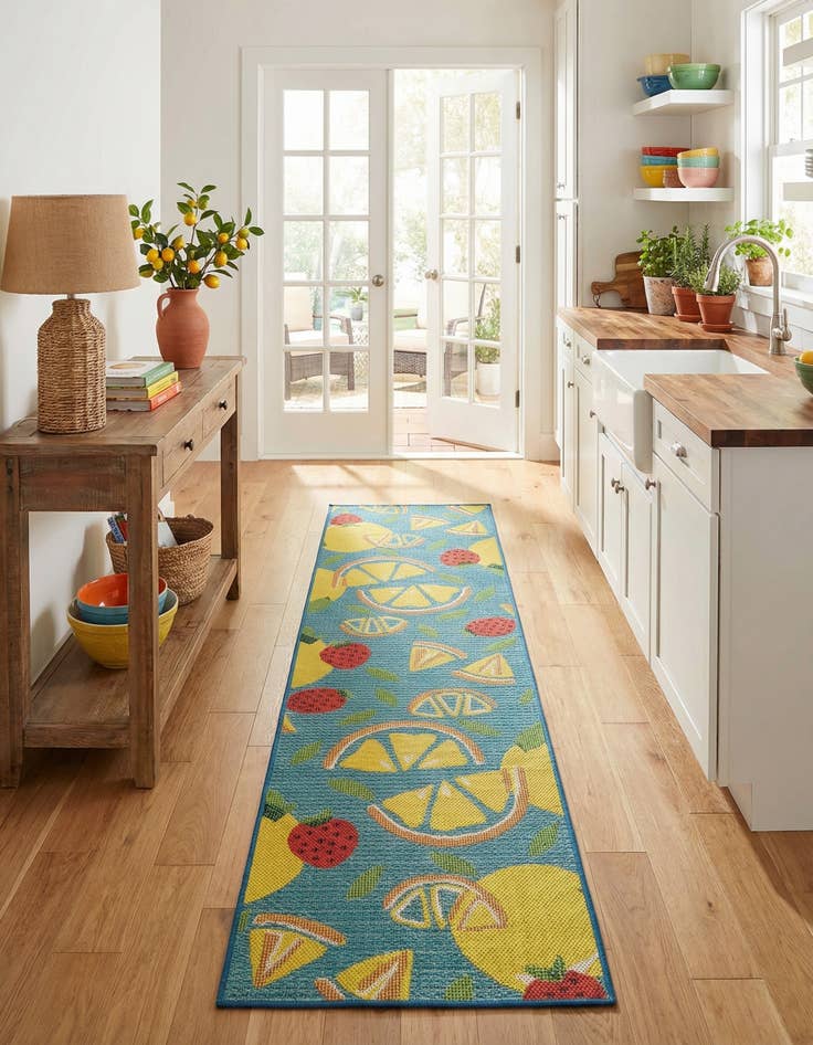 Detail image of 2' 7 x 10'  Washable Baja Indoor / Outdoor Runner Rug