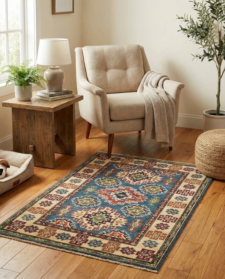 Detail image of 2' 9 x 4' 2 Hand Knotted Kazak Rug