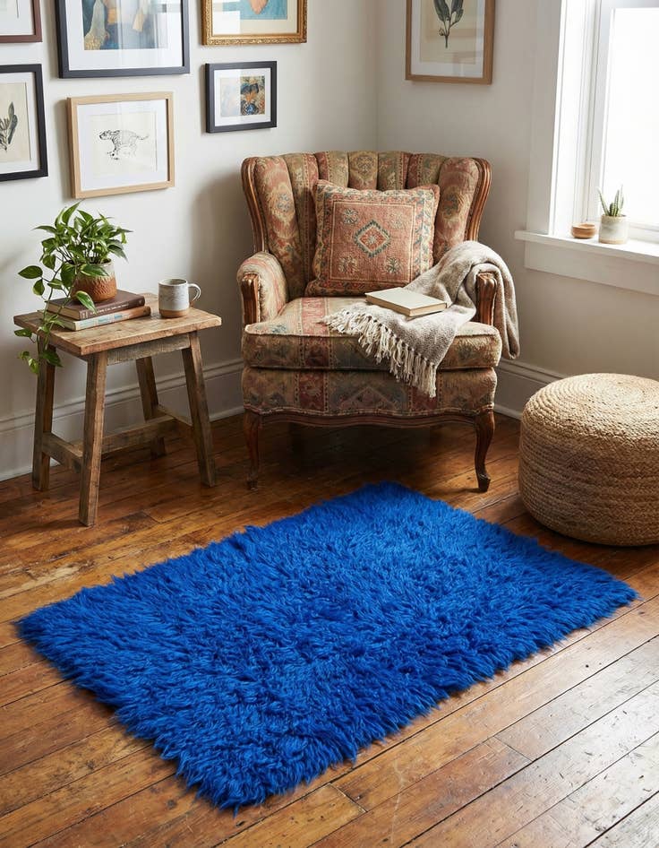 Detail image of 2' 4 x 4' 5  Hand Knotted Moroccan Wool Rug