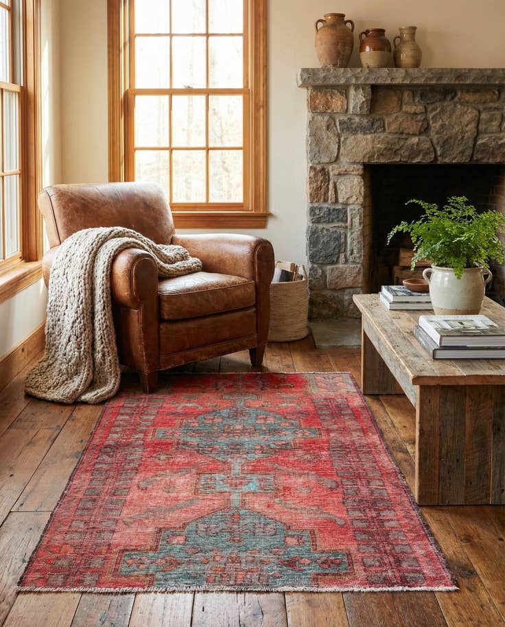 Detail image of 3' 1 x 5' 3 Hand Knotted Ultra Vintage Persian Wool Rug