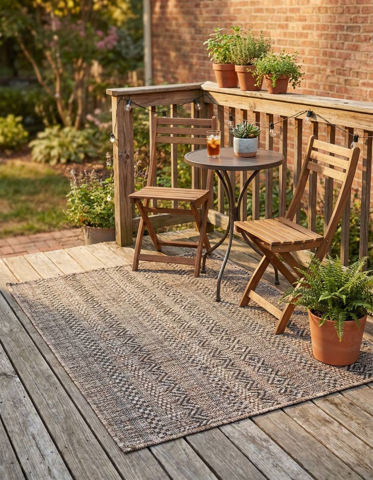 Detail image of  2' x 3'  Washable Ribbon Indoor / Outdoor Rug