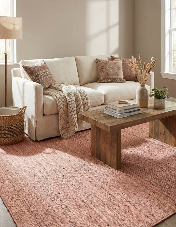 Detail image of  8' x 10'  Hand Braided Jute Rug