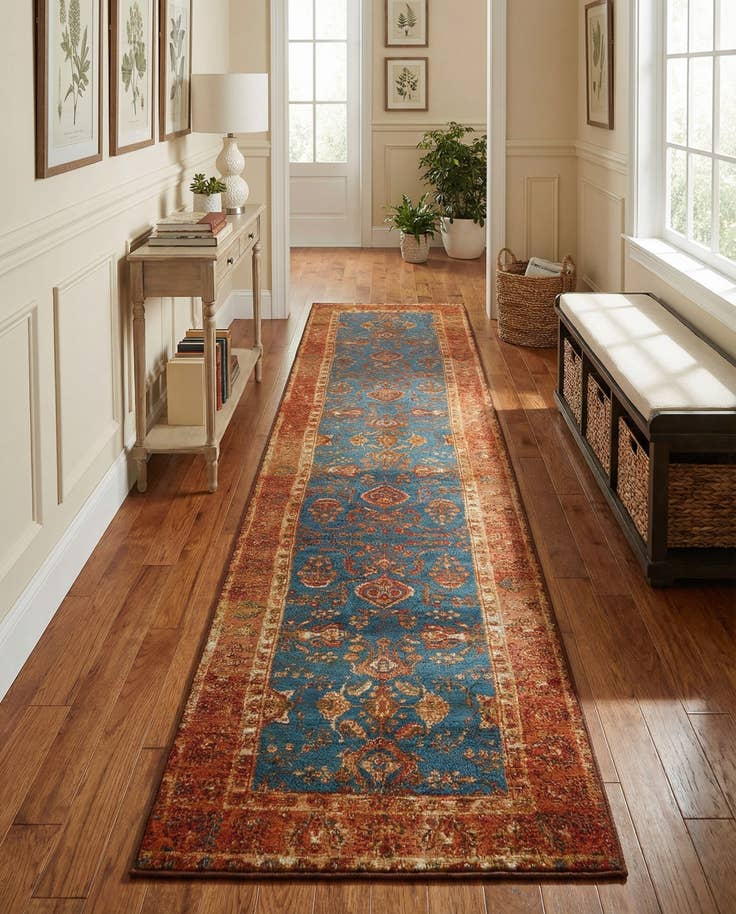 Detail image of 2' 7 x 12' Easy-Clean Traditional Indoor / Outdoor Runner Rug