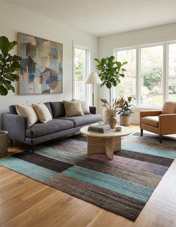 8' x 9' 7 Hand Woven Kilim Modern Wool Rug