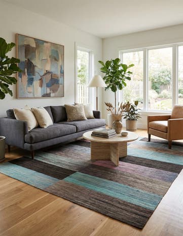8' x 9' 7 Hand Woven Kilim Modern Wool Rug