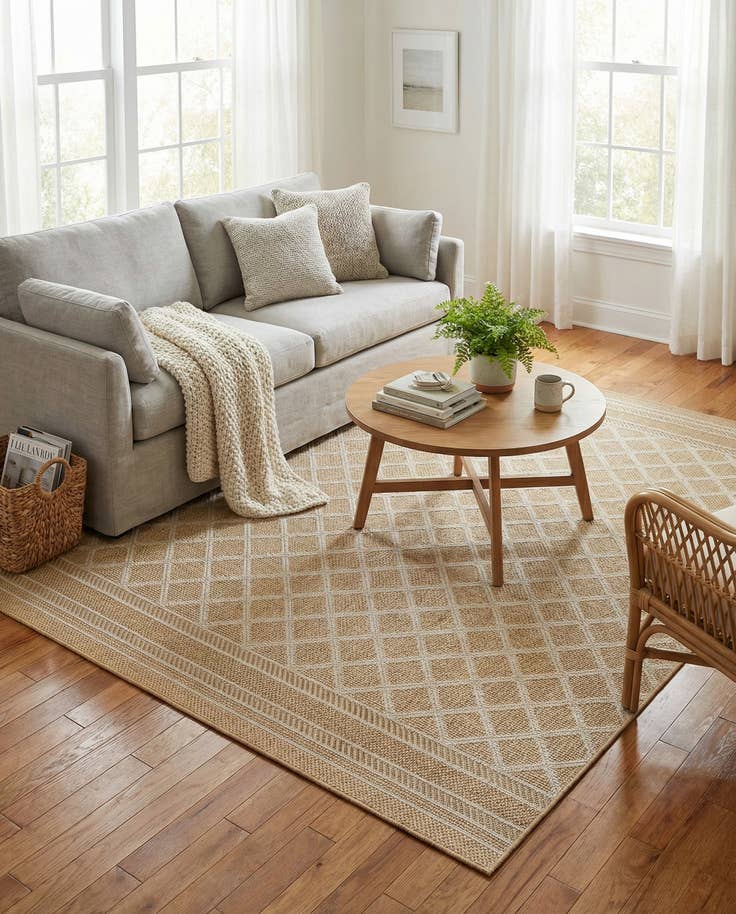Detail image of 7' 1 x 10' Easy-Clean Lattice Indoor / Outdoor Rug