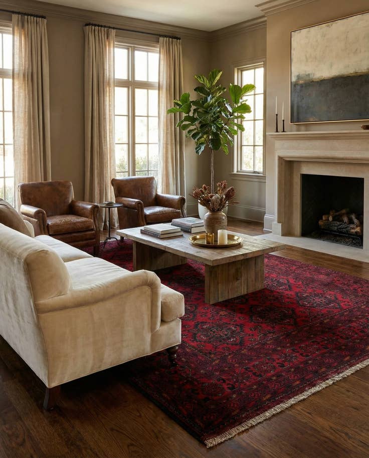 Detail image of 6' 6 x 9' 8 Hand Knotted Khal Mohammadi Wool Rug