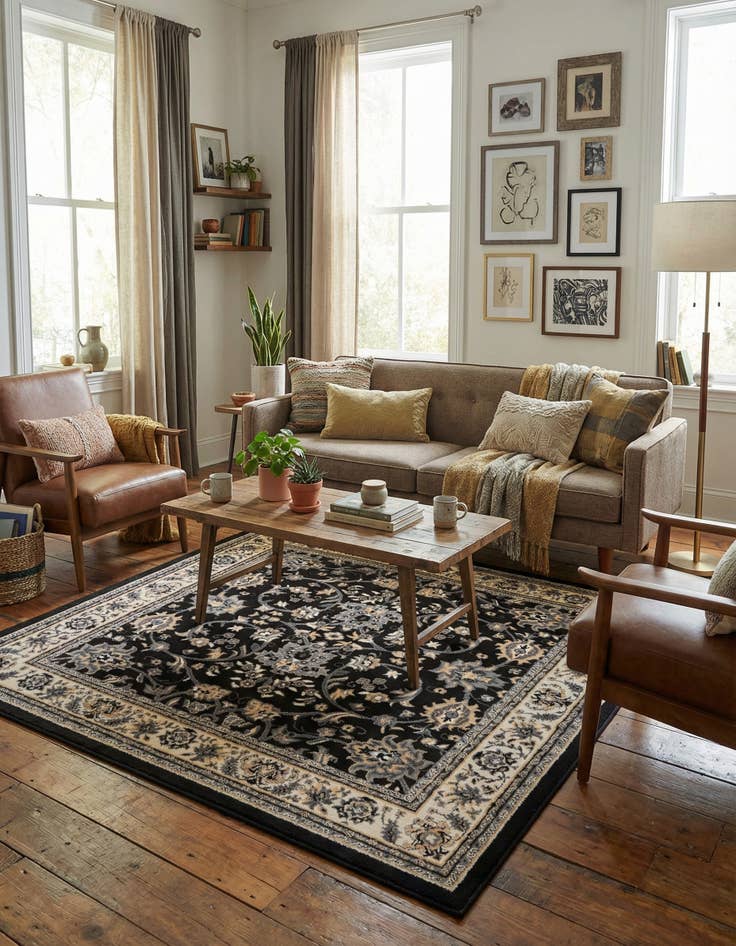 Detail image of 6' x 6' Kashan Design Square Rug