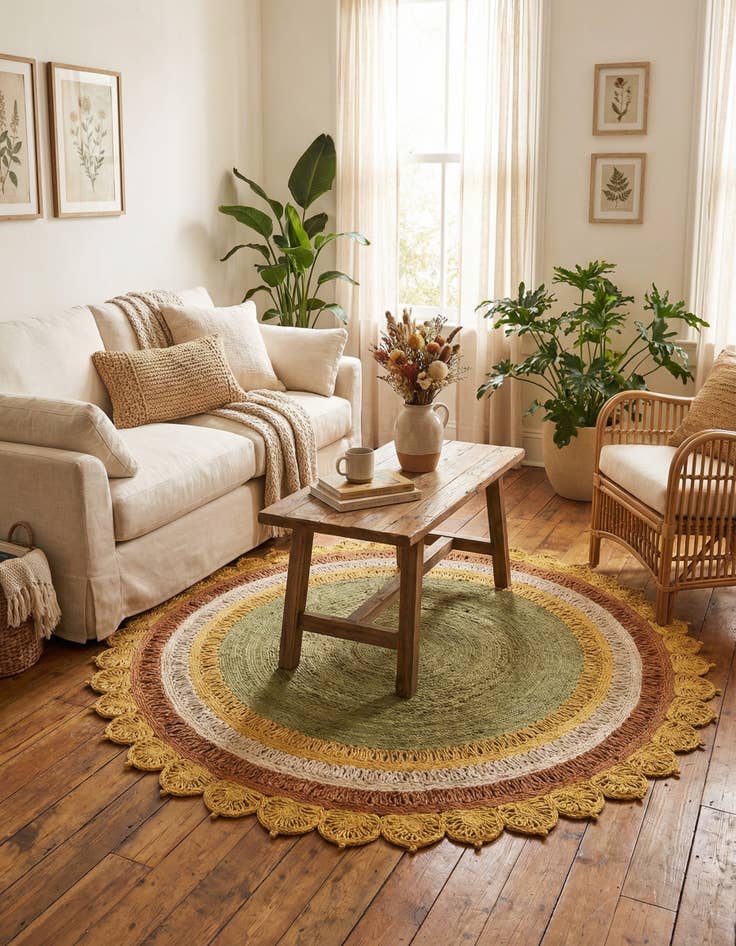 Detail image of 7' 10 x 7' 10  Hand Braided Jute Round Rug