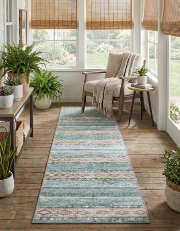 2' 6 x 12' Washable Timeless Runner Rug
