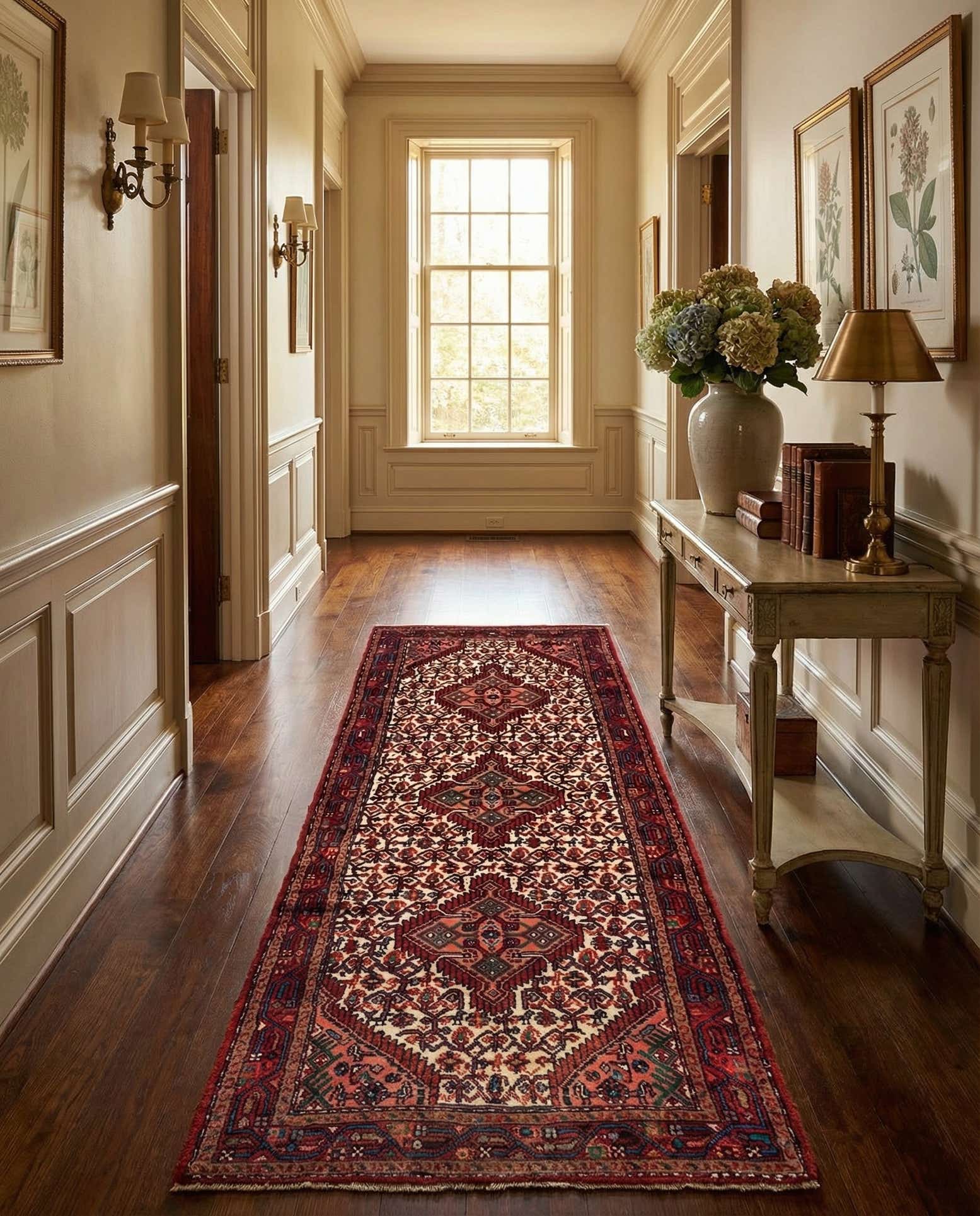 3' 8 x 10' 3 Hossainabad Wool Runner Rug