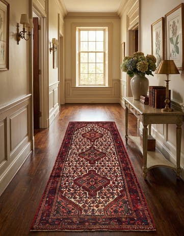 3' 8 x 10' 3 Hossainabad Wool Runner Rug