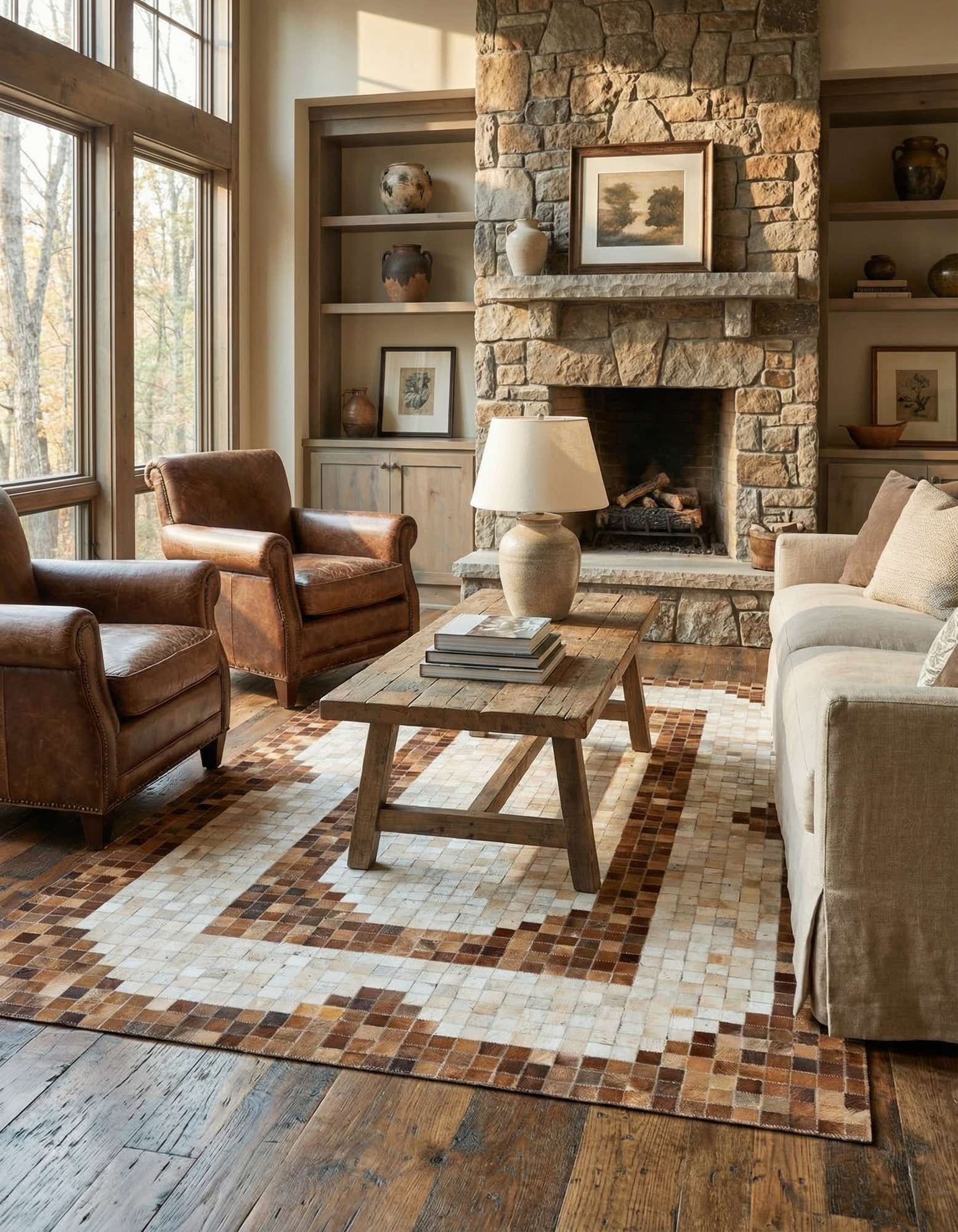 5' 1 x 7' 11 Cowhide Stocks Rug